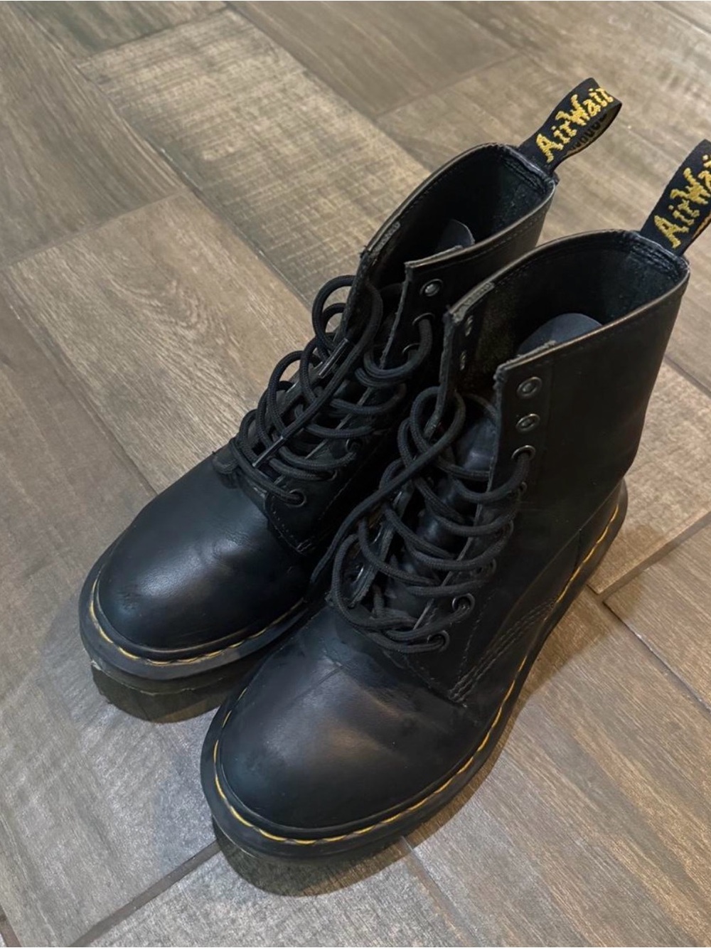 Dr. Martens Black Leather Combat Boots